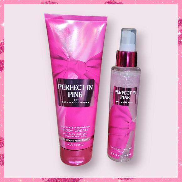 PERFECT IN PINK BODY CREAM & DIAMOND SHIMMER MIST FRAGRANCE SPRAY BATH & BODY - Picture 1 of 1
